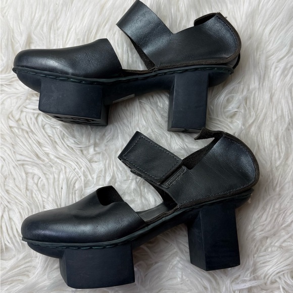 Trippen Metallic Dark Green Leather Mary Jane Block Heel Shoes EU 36 - Picture 5 of 12